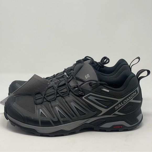 Salomon X Ultra Pioneer Shoes Mens 12.5 Black Gray Waterproof Hiking Trail New - Picture 3 of 14